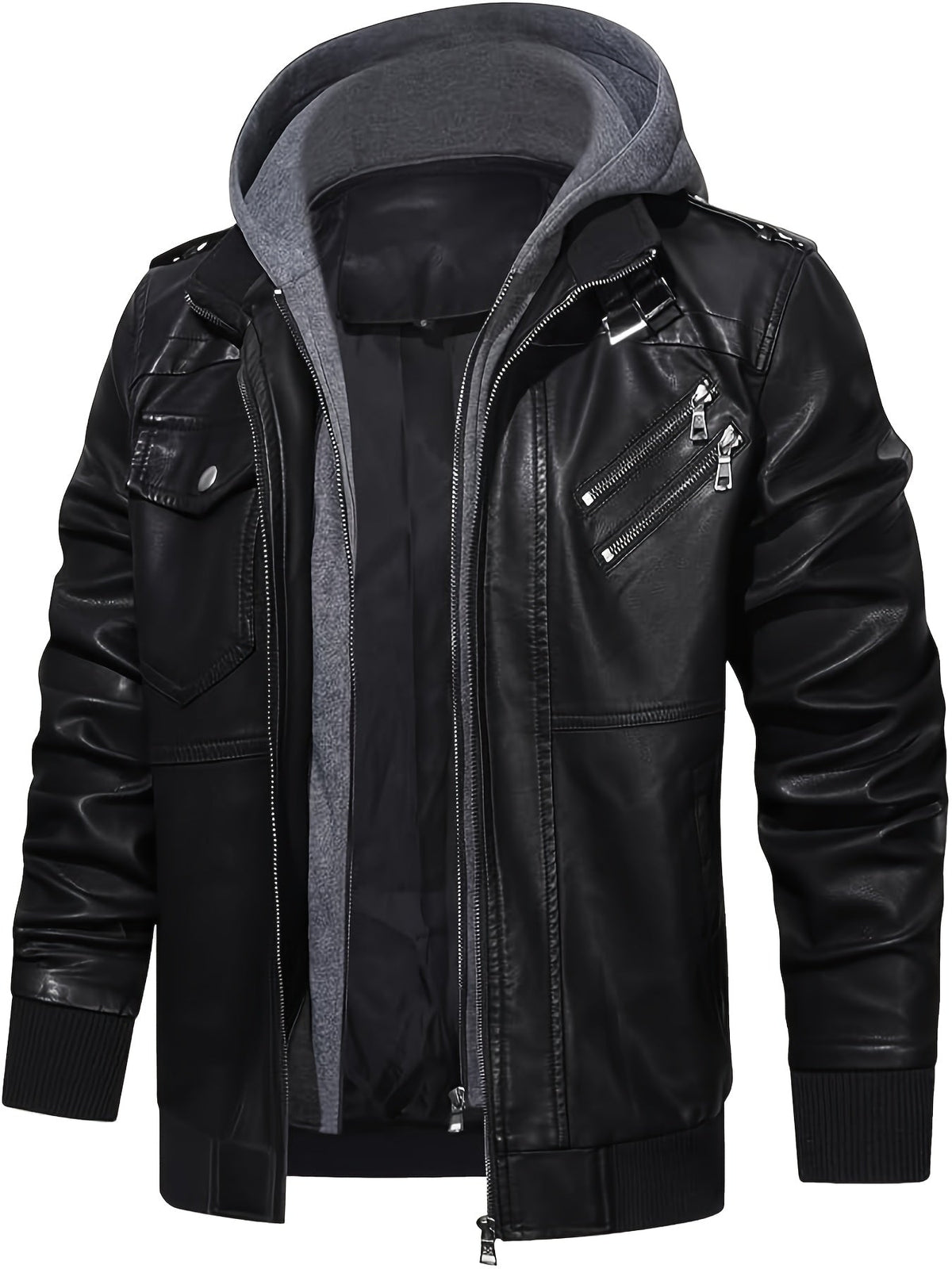 Donovan | Layered Hooded Moto Jacket