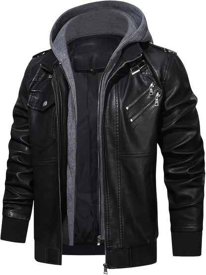 Donovan | Layered Hooded Moto Jacket