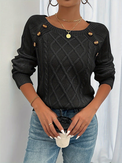 Winifred | Textured Button-Detail Sweater
