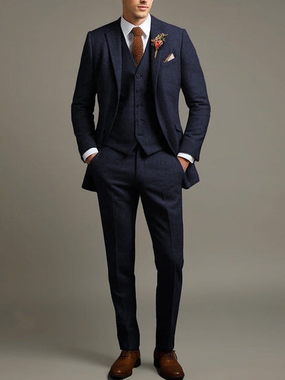 Stefan | Solid Coloured 3 Piece Retro Tailored Suit