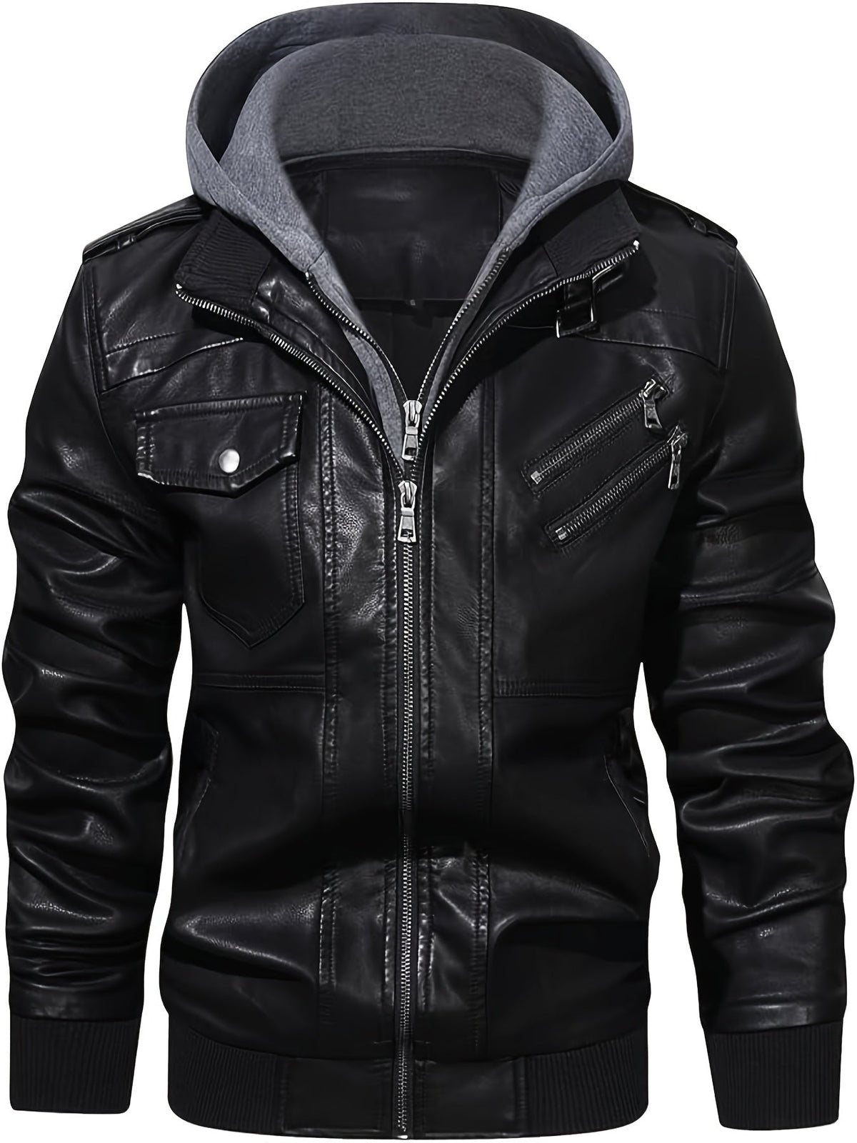Donovan | Layered Hooded Moto Jacket