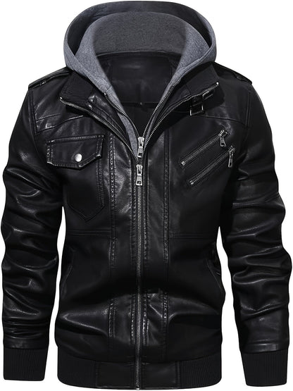 Donovan | Layered Hooded Moto Jacket