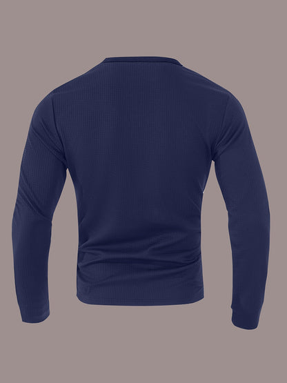 Sawyer | Textured Contrast Henley Shirt