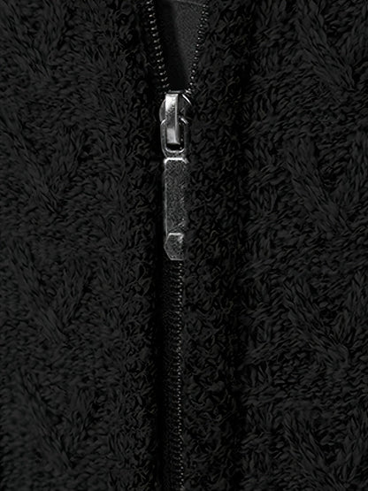Edmund | Textured Stand-Collar Zip Cardigan