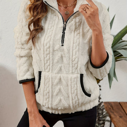 Thea | Textured Half-Zip Pullover