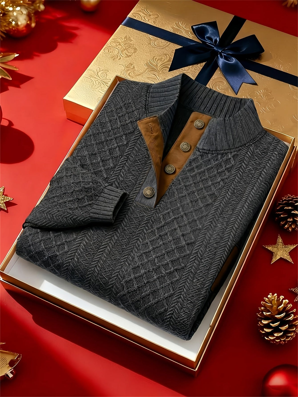 Rowland | Textured Stand-Collar Pullover