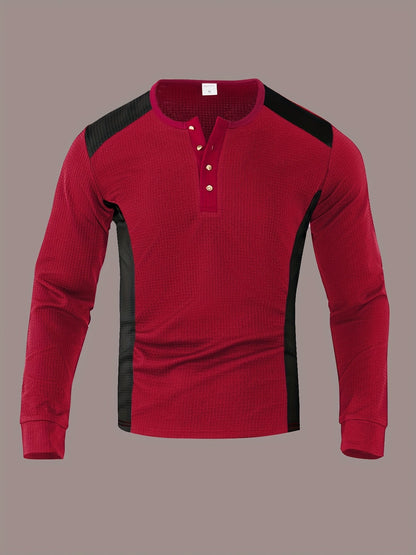 Sawyer | Textured Contrast Henley Shirt