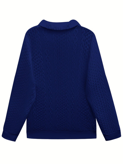 Helene | Textured Half-Zip Sweatshirt