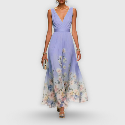 Sharon | Elegant Sleeveless Floral Dress