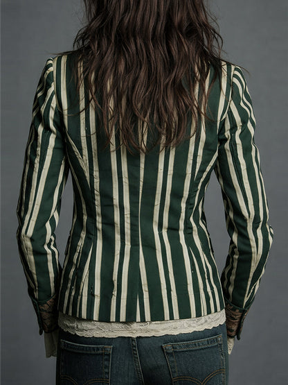 Nina | Classic Retro Bohemian Striped Blazer
