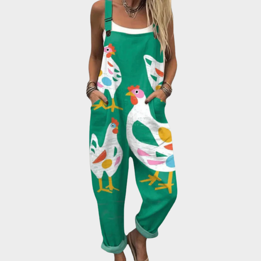 Estrella | Stylish Chicken Art Jumpsuit