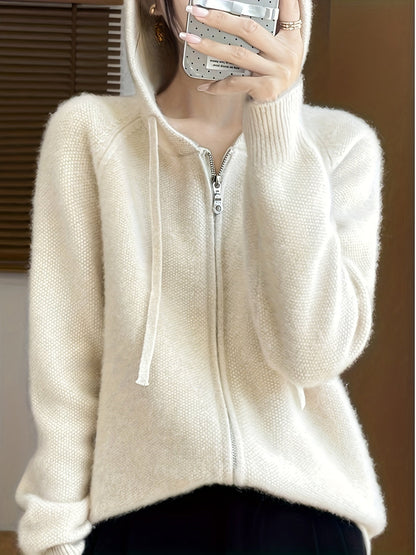 Cassidy | Cosy Hooded Zip Cardigan