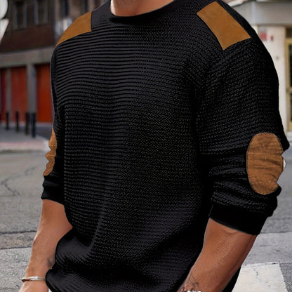 Oliver | Elbow-Patch Waffle-Knit Jumper