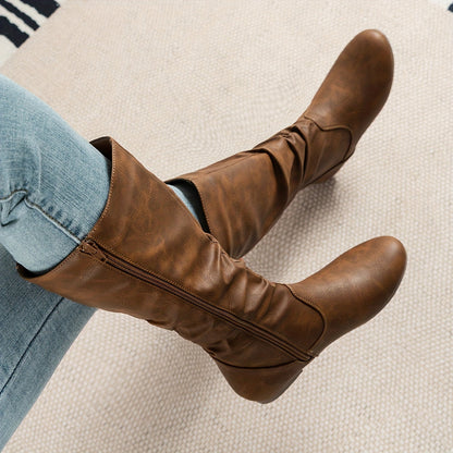 Lydia | Slouch Mid-Calf Flat Boots