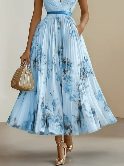 Molly | Elegant Sleeveless Long V-Neck Dress