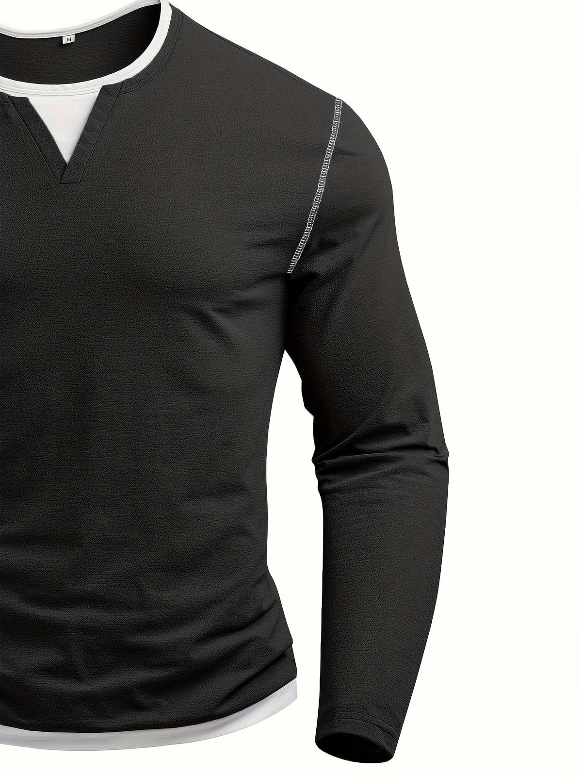 Beckett | Contrast-Stitch Notch-Neck Henley Shirt