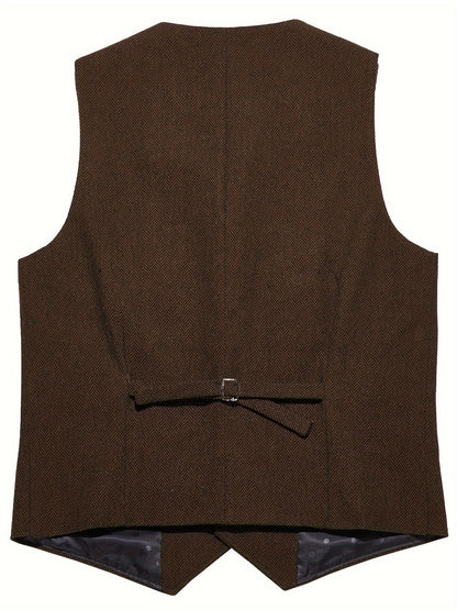 Emmett | Herringbone Tailored Waistcoat