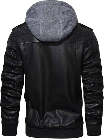 Donovan | Layered Hooded Moto Jacket