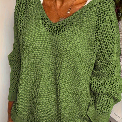 Fleur | Open-Knit Hooded Sweater