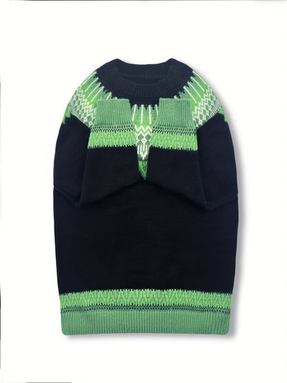 Sylvia | Chunky Jacquard Round Neck Sweater