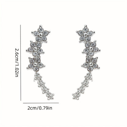 Constance | Timeless Floral Climber Earrings