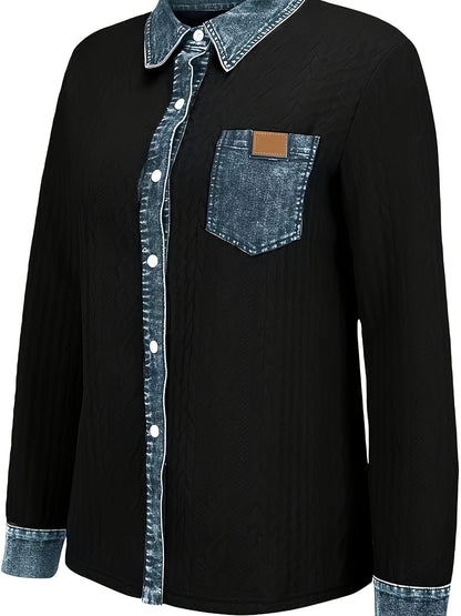 Melanie | Textured Contrast Cardigan