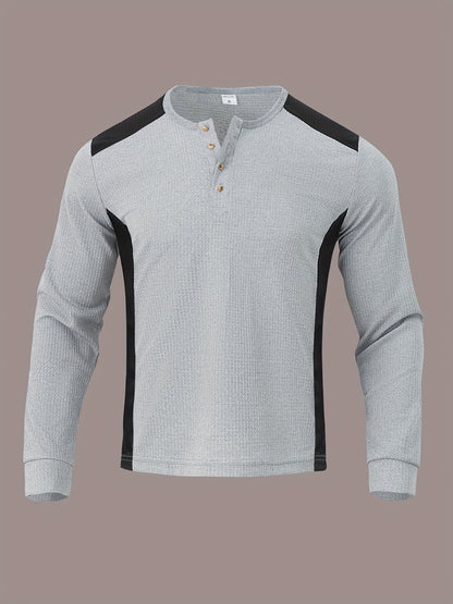 Sawyer | Textured Contrast Henley Shirt