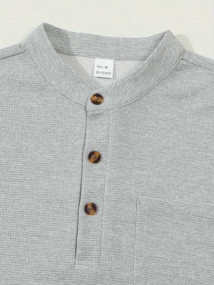 Dawson | Textured Long-Sleeve Henley Shirt
