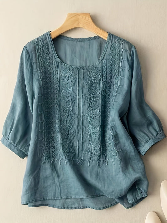 Rosetta | Embroidered Relaxed Blouse
