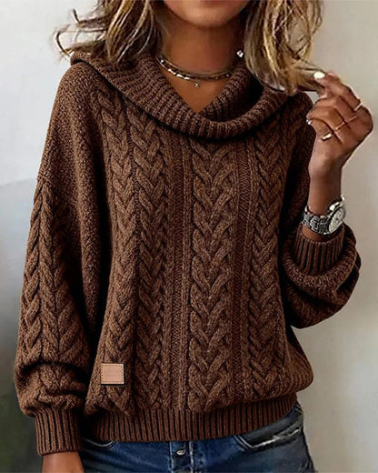 Solid Twisted Knit Sweater