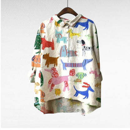 Briar | Stylish Dog-Print Blouse