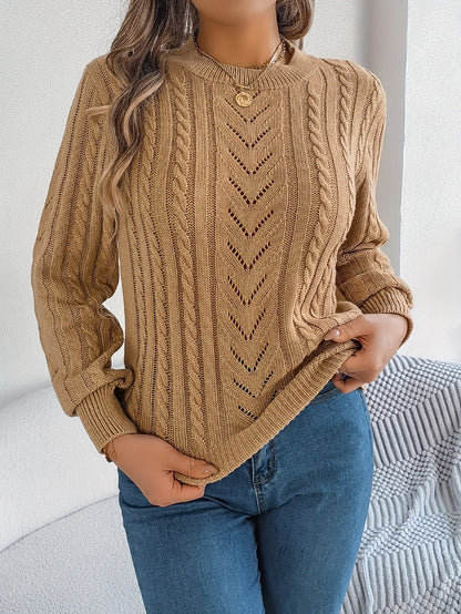 Heather | Textured Cable-Knit Jumper