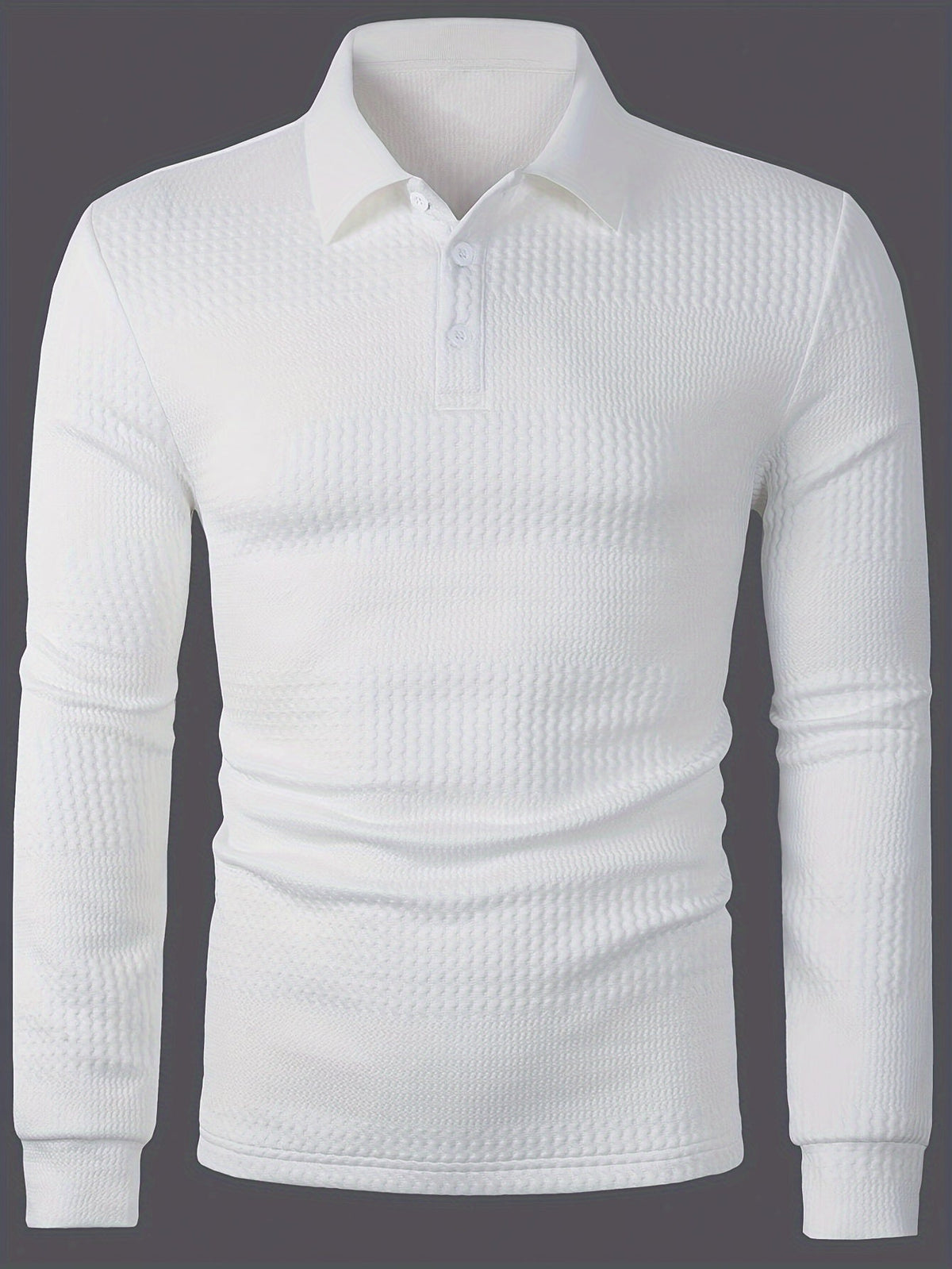 Clifford | Textured Long Sleeve Polo Shirt