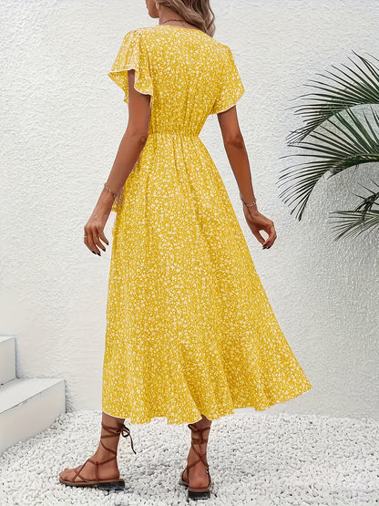 Elira | Stylish Floral V-Neck Dress