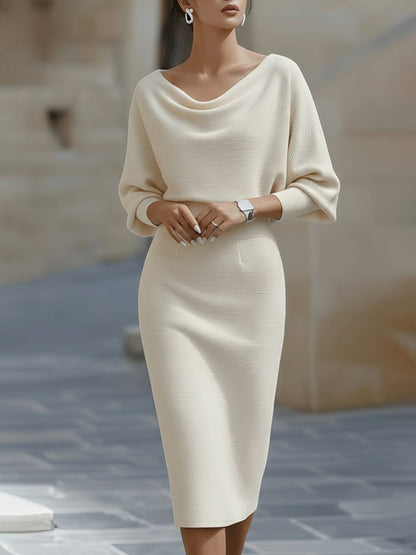 Lydia | Elegant Round Neck Midi Dress