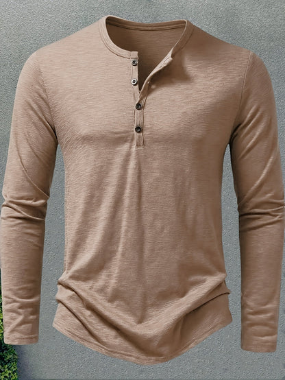 Rhys | Button-Placket Long-Sleeve Henley