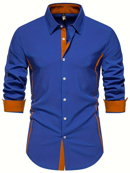 Dorian | Contrast-Trim Long Sleeve Shirt