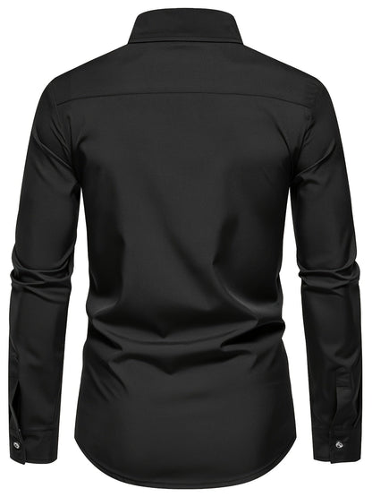 Dorian | Contrast-Trim Long Sleeve Shirt