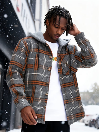 Gabriel | Christmas Hooded Plaid Jacket