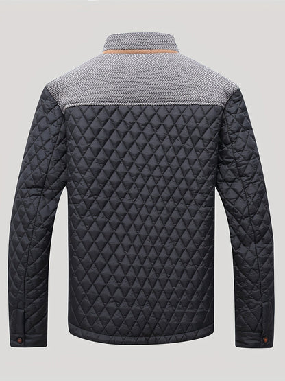 Nigel | Textured Quilted Stand-Collar Jacket