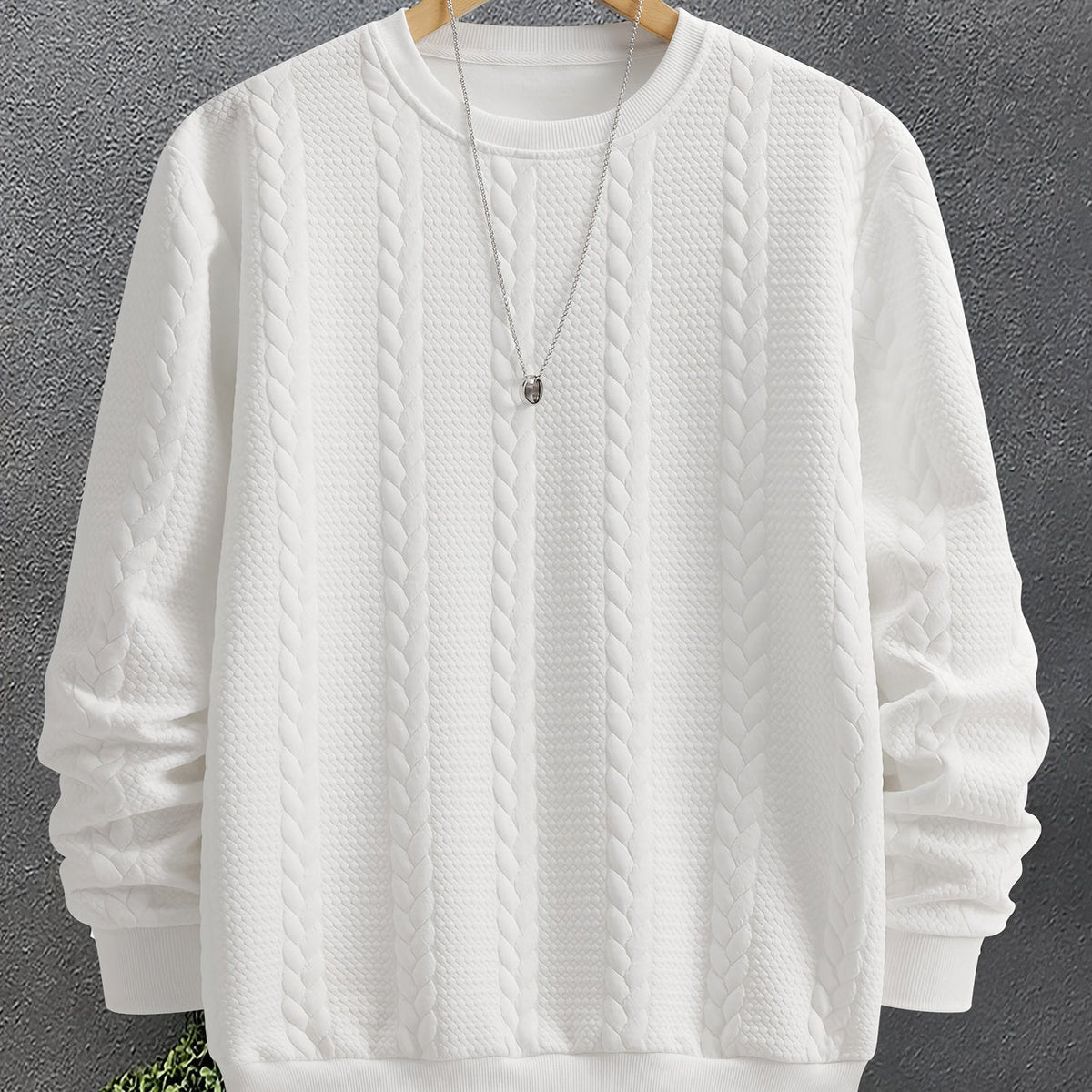 Maddox | Textured Crew Neck Sweatshirt