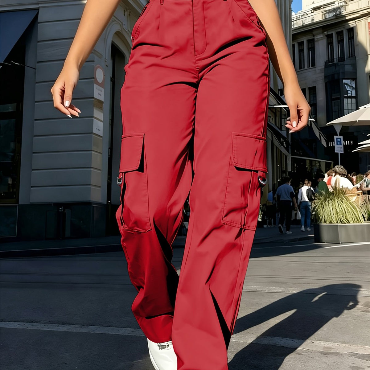 Sadie | High-Waisted Wide-Leg Cargo Trousers