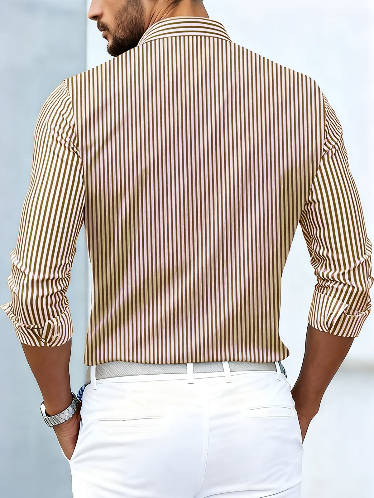 Sterling | Refined Striped Long Sleeve Shirt