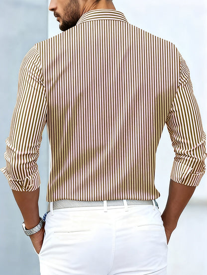 Sterling | Refined Striped Long Sleeve Shirt