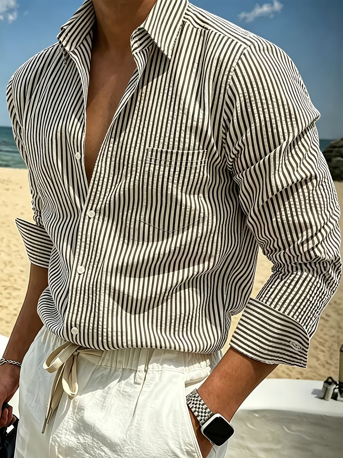 Byron | Coastal Striped Long Sleeve Shirt