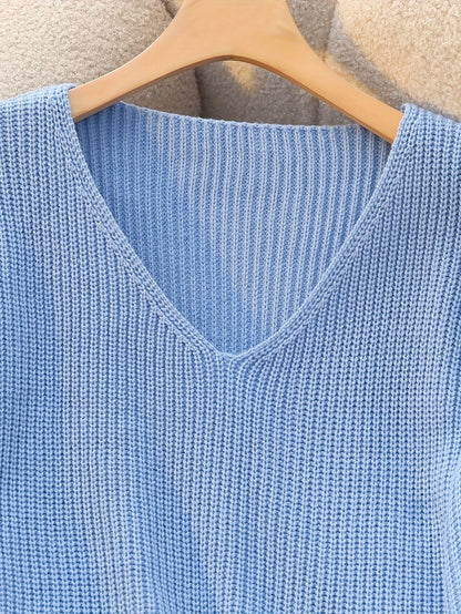 Elspeth | Button-Cuff V-Neck Jumper