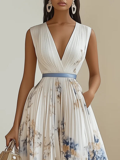 Molly | Elegant Sleeveless Long V-Neck Dress