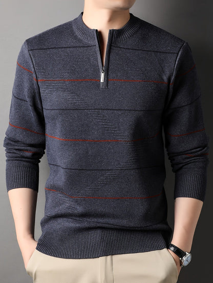 Tristan | Half-Zip Ribbed Knit Sweater