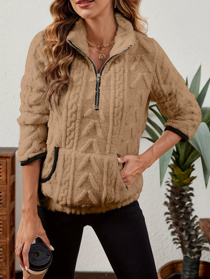 Thea | Textured Half-Zip Pullover