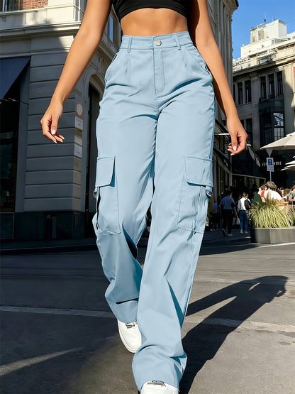 Sadie | High-Waisted Wide-Leg Cargo Trousers